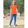 imageImily Bela Girls Ruffle Sleeve Shirts Summer Crewneck Eyelet Tee Tops Casual Cute Blouse 415 YearsOrange