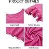 imageImily Bela Girls Ruffle Sleeve Shirts Summer Crewneck Eyelet Tee Tops Casual Cute Blouse 415 YearsRose Red