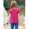 imageImily Bela Girls Ruffle Sleeve Shirts Summer Crewneck Eyelet Tee Tops Casual Cute Blouse 415 YearsRose Red