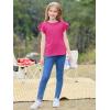 imageImily Bela Girls Ruffle Sleeve Shirts Summer Crewneck Eyelet Tee Tops Casual Cute Blouse 415 YearsRose Red