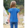 imageImily Bela Girls Ruffle Sleeve Shirts Summer Crewneck Eyelet Tee Tops Casual Cute Blouse 415 YearsRoyal Blue