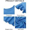 imageImily Bela Girls Ruffle Sleeve Shirts Summer Crewneck Eyelet Tee Tops Casual Cute Blouse 415 YearsRoyal Blue