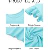 imageImily Bela Girls Ruffle Sleeve Shirts Summer Crewneck Eyelet Tee Tops Casual Cute Blouse 415 YearsSky Blue
