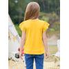 imageImily Bela Girls Ruffle Sleeve Shirts Summer Crewneck Eyelet Tee Tops Casual Cute Blouse 415 YearsYellow