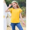 imageImily Bela Girls Ruffle Sleeve Shirts Summer Crewneck Eyelet Tee Tops Casual Cute Blouse 415 YearsYellow
