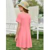 imageImily Bela Girls Summer Short Sleeve Dress A Line Swing Basic Skater Twirl Party Dresses 514 YearsCoral Powder