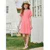imageImily Bela Girls Summer Short Sleeve Dress A Line Swing Basic Skater Twirl Party Dresses 514 YearsCoral Powder