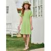 imageImily Bela Girls Summer Short Sleeve Dress A Line Swing Basic Skater Twirl Party Dresses 514 YearsLight Green