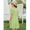 imageImily Bela Girls Summer Short Sleeve Dress A Line Swing Basic Skater Twirl Party Dresses 514 YearsLight Green