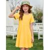 imageImily Bela Girls Summer Short Sleeve Dress A Line Swing Basic Skater Twirl Party Dresses 514 YearsYellow