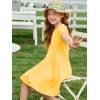 imageImily Bela Girls Summer Short Sleeve Dress A Line Swing Basic Skater Twirl Party Dresses 514 YearsYellow
