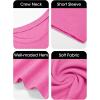 imageImily Bela Girls Summer T Shirts Kids Casual Crewneck Short Sleeve Loose Basic Tee Tops 514 YearsBright Pink