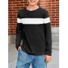 imageImily Bela Kids Boys T Shirts Casual Long Sleeve Color Block Tops Crewneck Loose Basic Tees 514 YearsBlack
