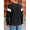 imageImily Bela Kids Boys T Shirts Casual Long Sleeve Color Block Tops Crewneck Loose Basic Tees 514 YearsBlack