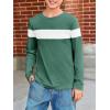 imageImily Bela Kids Boys T Shirts Casual Long Sleeve Color Block Tops Crewneck Loose Basic Tees 514 YearsDark Green