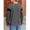 imageImily Bela Kids Boys T Shirts Casual Long Sleeve Color Block Tops Crewneck Loose Basic Tees 514 YearsGrey