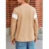 imageImily Bela Kids Boys T Shirts Casual Long Sleeve Color Block Tops Crewneck Loose Basic Tees 514 YearsKhaki