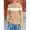 imageImily Bela Kids Boys T Shirts Casual Long Sleeve Color Block Tops Crewneck Loose Basic Tees 514 YearsKhaki