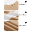 imageImily Bela Kids Boys T Shirts Casual Long Sleeve Color Block Tops Crewneck Loose Basic Tees 514 YearsKhaki