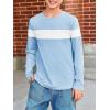imageImily Bela Kids Boys T Shirts Casual Long Sleeve Color Block Tops Crewneck Loose Basic Tees 514 YearsLight Blue