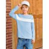 imageImily Bela Kids Boys T Shirts Casual Long Sleeve Color Block Tops Crewneck Loose Basic Tees 514 YearsLight Blue