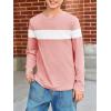 imageImily Bela Kids Boys T Shirts Casual Long Sleeve Color Block Tops Crewneck Loose Basic Tees 514 YearsLight Pink