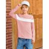 imageImily Bela Kids Boys T Shirts Casual Long Sleeve Color Block Tops Crewneck Loose Basic Tees 514 YearsLight Pink