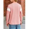 imageImily Bela Kids Boys T Shirts Casual Long Sleeve Color Block Tops Crewneck Loose Basic Tees 514 YearsLight Pink
