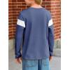 imageImily Bela Kids Boys T Shirts Casual Long Sleeve Color Block Tops Crewneck Loose Basic Tees 514 YearsNavy
