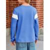 imageImily Bela Kids Boys T Shirts Casual Long Sleeve Color Block Tops Crewneck Loose Basic Tees 514 YearsRoyal Blue