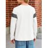 imageImily Bela Kids Boys T Shirts Casual Long Sleeve Color Block Tops Crewneck Loose Basic Tees 514 YearsWhite