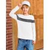 imageImily Bela Kids Boys T Shirts Casual Long Sleeve Color Block Tops Crewneck Loose Basic Tees 514 YearsWhite