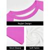 imageImily Bela Kids Girls T Shirts Casual Raglan Short Sleeve Crewneck Color Block Summer Tees 514 YearsBright Pink
