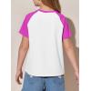 imageImily Bela Kids Girls T Shirts Casual Raglan Short Sleeve Crewneck Color Block Summer Tees 514 YearsBright Pink