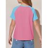 imageImily Bela Kids Girls T Shirts Casual Raglan Short Sleeve Crewneck Color Block Summer Tees 514 YearsDust Pink