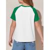 imageImily Bela Kids Girls T Shirts Casual Raglan Short Sleeve Crewneck Color Block Summer Tees 514 YearsGreen