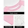 imageImily Bela Kids Girls T Shirts Casual Raglan Short Sleeve Crewneck Color Block Summer Tees 514 YearsLight Pink