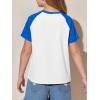 imageImily Bela Kids Girls T Shirts Casual Raglan Short Sleeve Crewneck Color Block Summer Tees 514 YearsRoyal Blue