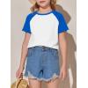 imageImily Bela Kids Girls T Shirts Casual Raglan Short Sleeve Crewneck Color Block Summer Tees 514 YearsRoyal Blue