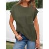imageImily Bela Summer Short Sleeve Sweater for Women 2025 Crew Neck Ribbed Knit Vests Trendy Pullover TopsArmy Green