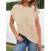 imageImily Bela Summer Short Sleeve Sweater for Women 2025 Crew Neck Ribbed Knit Vests Trendy Pullover TopsBeige