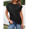 imageImily Bela Summer Short Sleeve Sweater for Women 2025 Crew Neck Ribbed Knit Vests Trendy Pullover TopsBlack