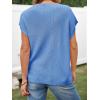 imageImily Bela Summer Short Sleeve Sweater for Women 2025 Crew Neck Ribbed Knit Vests Trendy Pullover TopsBlue