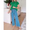 imageImily Bela Summer Short Sleeve Sweater for Women 2025 Crew Neck Ribbed Knit Vests Trendy Pullover TopsGreen
