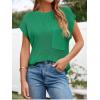 imageImily Bela Summer Short Sleeve Sweater for Women 2025 Crew Neck Ribbed Knit Vests Trendy Pullover TopsGreen