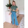 imageImily Bela Summer Short Sleeve Sweater for Women 2025 Crew Neck Ribbed Knit Vests Trendy Pullover TopsGreyish Green