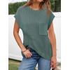 imageImily Bela Summer Short Sleeve Sweater for Women 2025 Crew Neck Ribbed Knit Vests Trendy Pullover TopsGreyish Green