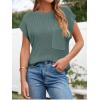 imageImily Bela Summer Short Sleeve Sweater for Women 2025 Crew Neck Ribbed Knit Vests Trendy Pullover TopsGreyish Green