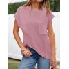 imageImily Bela Summer Short Sleeve Sweater for Women 2025 Crew Neck Ribbed Knit Vests Trendy Pullover TopsLight Pink