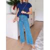 imageImily Bela Summer Short Sleeve Sweater for Women 2025 Crew Neck Ribbed Knit Vests Trendy Pullover TopsNavy